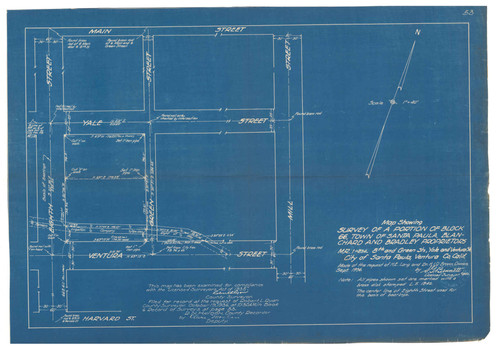 Survey of a Portion of Block 66, Santa Paula, Blanchard and Bradley Properties