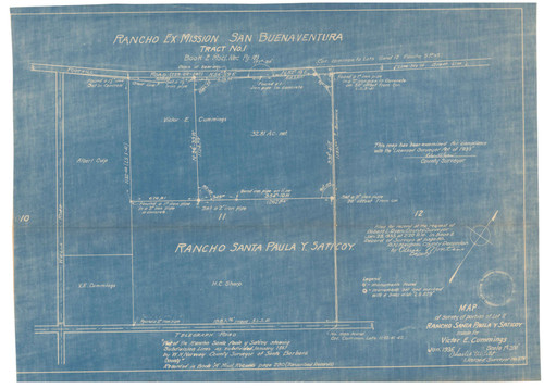 Survey of Lot 11, Rancho Santa Paula y Saticoy