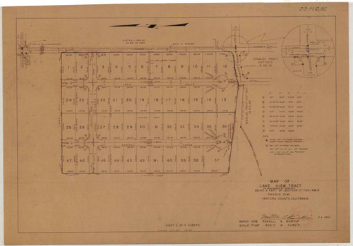 Map of Lake View Tract, Rancho Simi