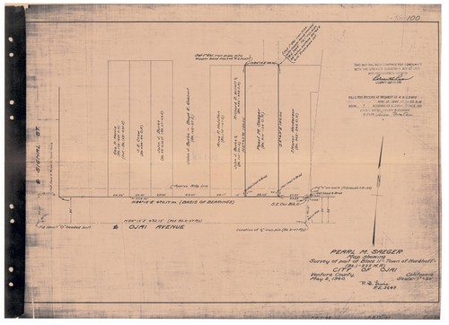 Survey of Block 11, Nordhoff, City of Ojai