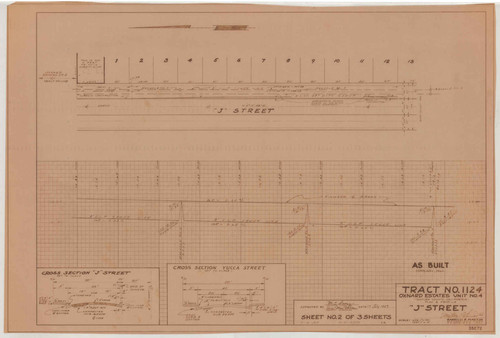 Tract No. 1124 Plan and Profile for J Street, Oxnard Estates Unit No. 4 (2 of 3)