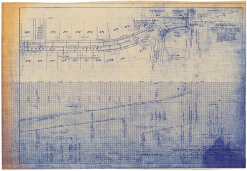 Plan and Profile of Street, Sewer, and Water Connections of Five Points Park (3 of 13)