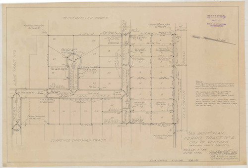 As Built Plan for Ferro Tract No. 2, Ventura