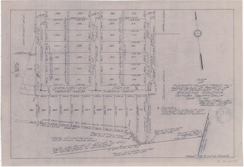 Map of Pleasant Valley Tract No. 1, Rancho El Rio de Santa Clara o la Colonia (3 of 4)