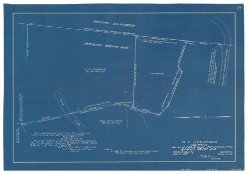 Survey of Part of Tracts A & C, Rancho Santa Ana