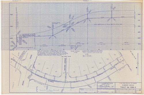 Plan and Profile of Sewers for Tract Number 1548-3