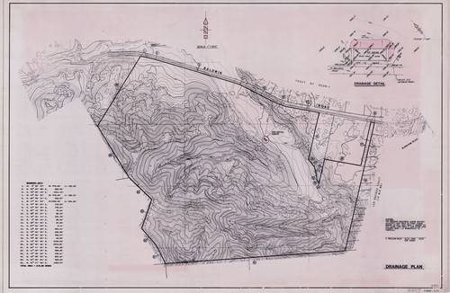 Map of Drainage Plan for Baldwin Road Near Burnham Road, Ojai