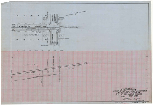 Street, Sewer and Water Connections Plan and Profile, El Camino Ranchos No. 1 (5 of 12)