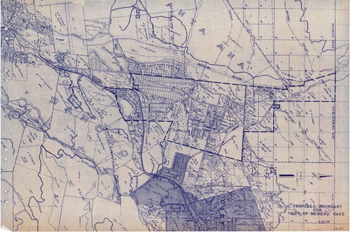 Map of Proposed Boundary for City of Meiners Oaks, Ventura County