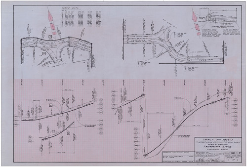 Plan and Profile of Taormina Lane Intersections, Tract Number 1956-1, Ojai (1 of 2)