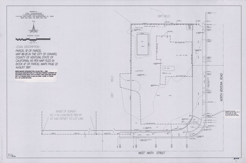 Survey Map for Parcel B of Parcel Map 86-25, Oxnard