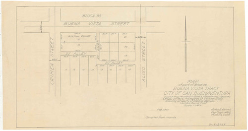 Map of Part of Block 38, Buena Vista Tract, Ventura