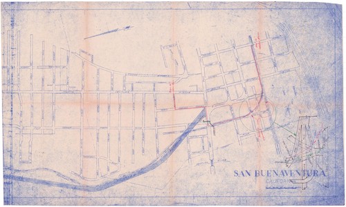 San Buenaventura Map with Proposed Freeway and Interchange