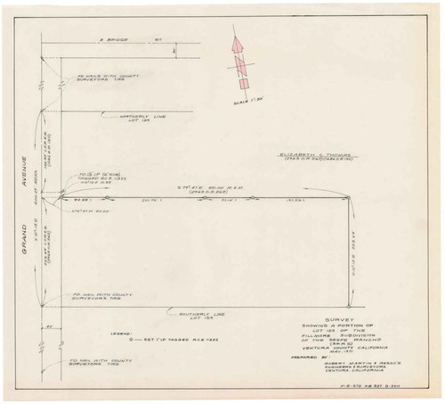 Survey of Portion of Lot 159 of the Fillmore Subdivision, Rancho Sespe