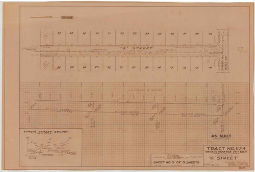 Tract No. 1124 Plan and Profile for G Street, Oxnard Estates Unit No. 4 (3 of 3)