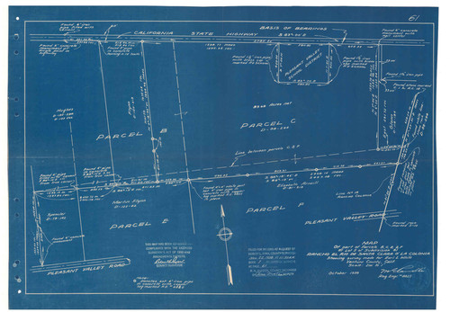 Survey of Parcels B, C, D, E, F of Lot 5 of Subdivision 61, Rancho El Rio de Santa Clara o la Colonia