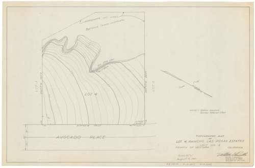 Lot 4 Topographic Map, Rancho Las Posas Estates Unit No. 4