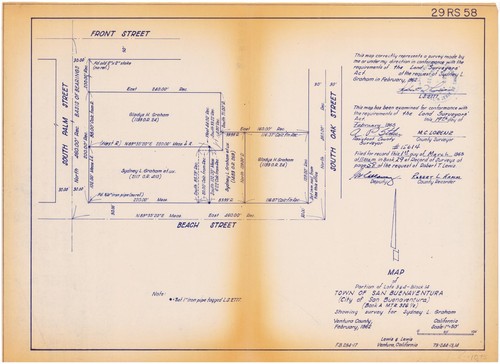 Survey of Portion of Lots 3 & 4 of Block 14, San Buenaventura