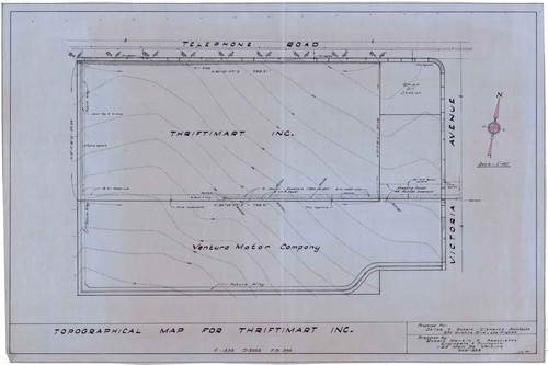 Topographical Map for Thriftimart Property in Ventura, Calif