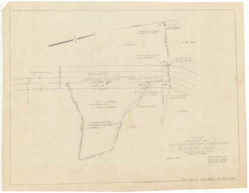 Map of Part of Lot 1, Ojai Land Company Subdivision, Rancho Ojai