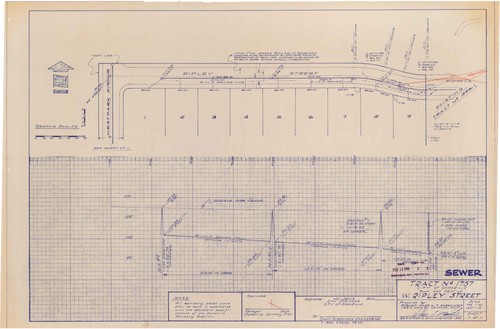 Sewer Map for Ripley Street, Tract No. 1757, Camarillo (11 of 11)