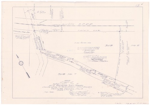 Survey of Subdivision 5 West Half, Rancho San Miguel