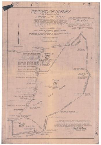 Survey of Tracts 69, 70, and 63, Rancho Las Posas