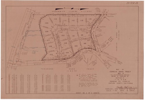 Map of Conejo Oaks Tract No. 2