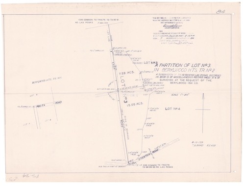 Survey of a Partition of Lot 3, Berylwood Heights Tract 2