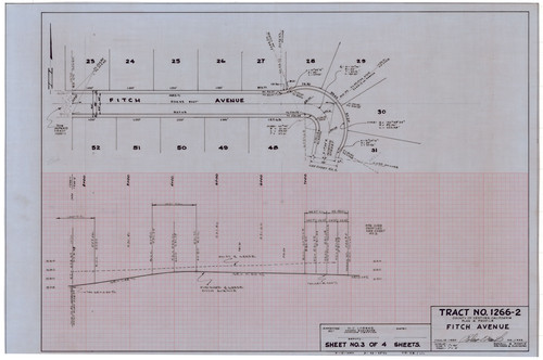 Plan and Profile for Fitch Avenue, Tract No. 1266-2, Ventura County (3 of 4)