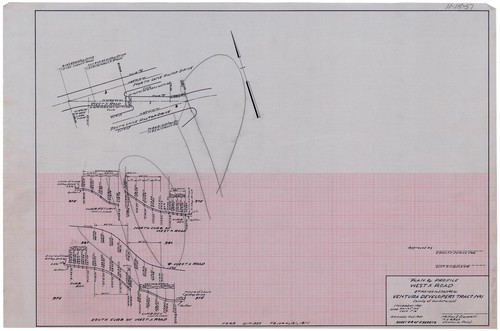 Plan and Profile West X Road, Ventura Developers Tract 1