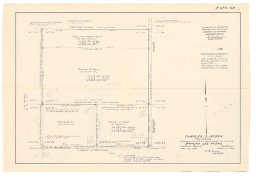 Charles G. Aggen Survey of Lot 21 and Part of Lot 22 Rancho Las Posas