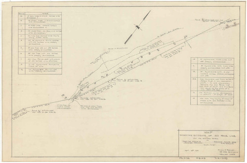 Map Showing Evidence of Old Fence Line, Part of Tract B, Rancho Santa Ana