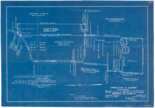 Survey of Sections 19 and 30 T1N R19W, and Part of Section 25 T1N R20W, Rancho El Conejo