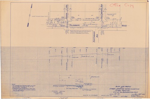 Plan and Profile of Street, Sewer and Water Connections, Ferro Tract No. 1 (4 of 4)