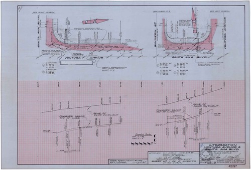 Plan and Profile of Intersection of Ventura Avenue and Santa Ana Boulevard, Oak View