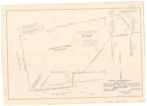 Hoxie Anderson Lease, Rancho Simi Survey Map