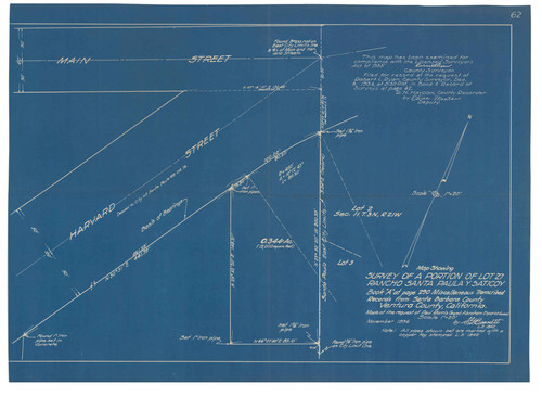 Survey of Portion of Lot 27, Rancho Santa Paula y Saticoy