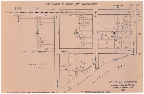 City of San Buenaventura Assessor's Map, Book 73 Page 24, Rancho Ex-Mission San Buenaventura