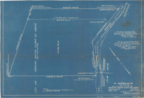 Survey of Part of Lot 104, Rancho Santa Clara del Norte