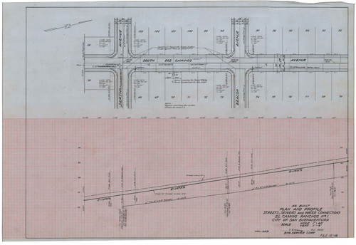 Street, Sewer and Water Connections Plan and Profile, El Camino Ranchos No. 1 (6 of 12)