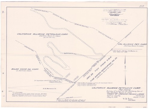 Survey of Southerly Line of Hartman Ranch, Rancho Canada Larga o Verde