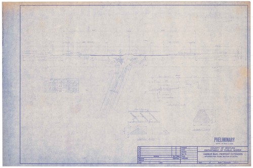 Plan, Section and Detail of Harbor Boulevard, Pierpont Extension, City of Ventura