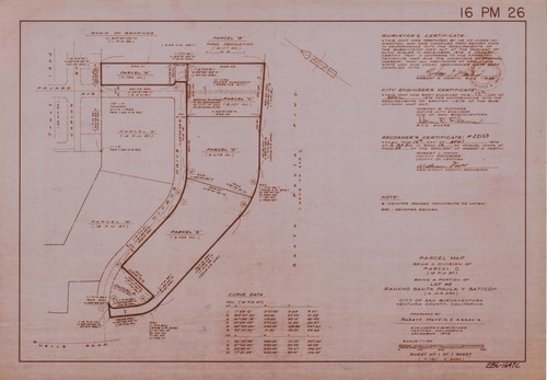 Parcel Map of Division of Parcel C of Lot 42, Rancho Santa Paula y Saticoy