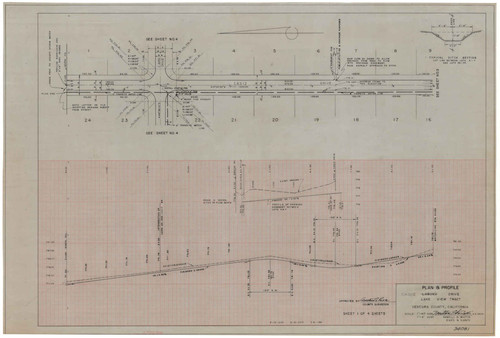 Plan and Profile for Cadiz Drive, Lake View Tract (1 of 4)