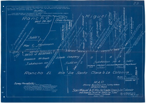 Survey of the Boundary Lines between Rancho Miguel and Rancho El Rio de ...