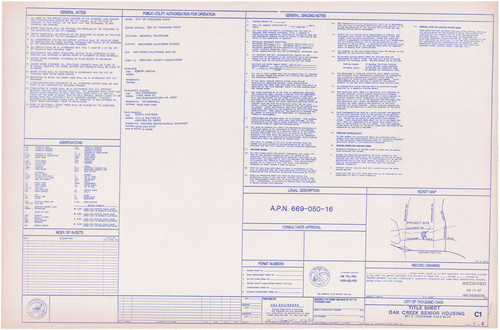 Title Sheet for Oak Creek Senior Housing, Thousand Oaks