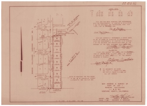 Survey of Part of Lot 1, Rancho Calleguas