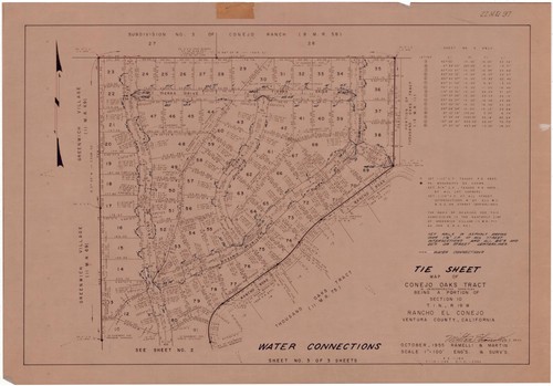 Tie Sheet Map of Conejo Oaks Tract, Rancho El Conejo (3 of 3)