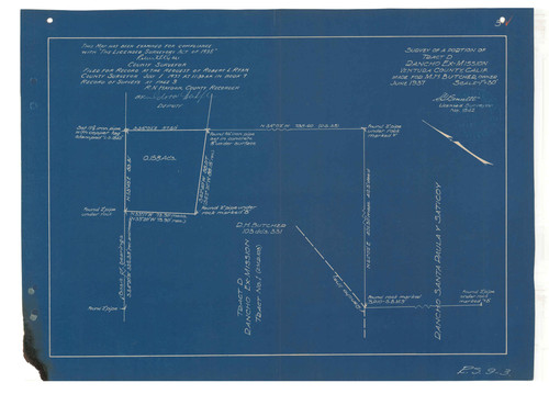 Survey of Tract D, Rancho Ex-Mission